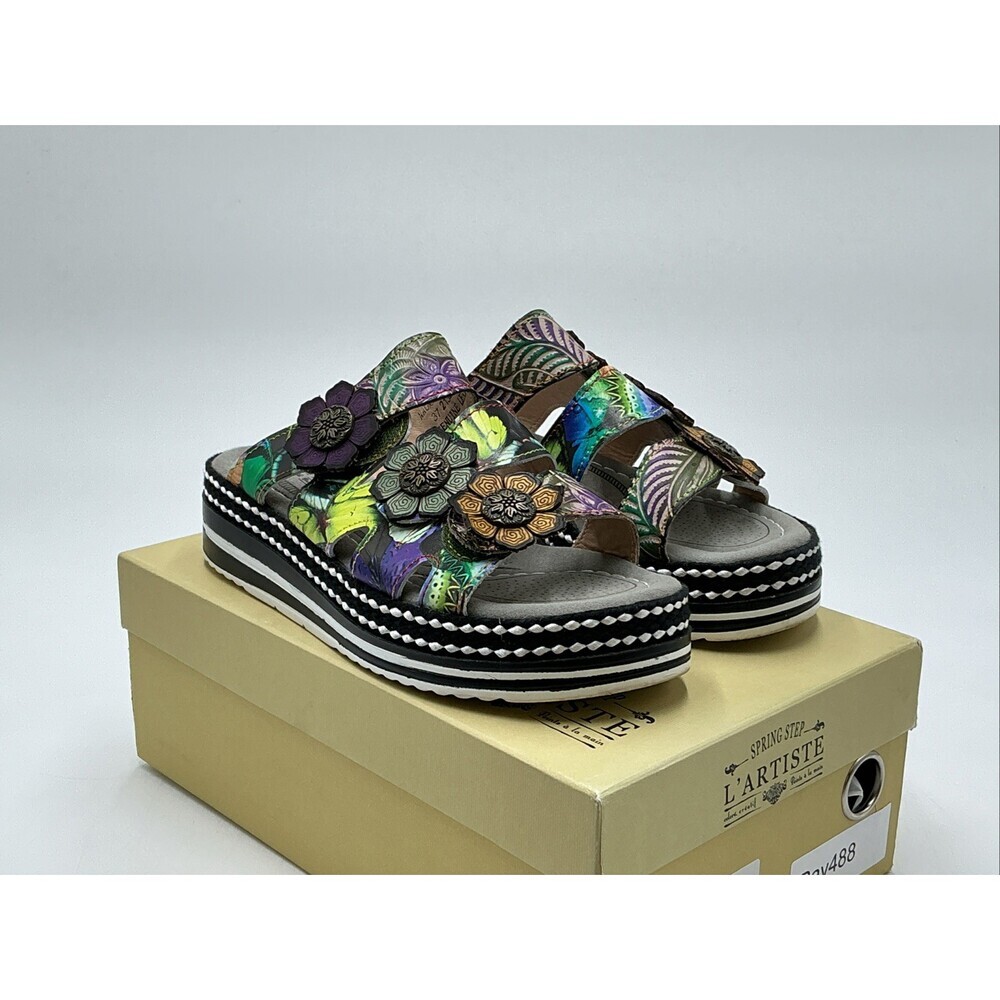 L'Artiste by Spring Step Naomi-Monarch Women's 6.5-7 Olive Wedge Shoes Ebay488